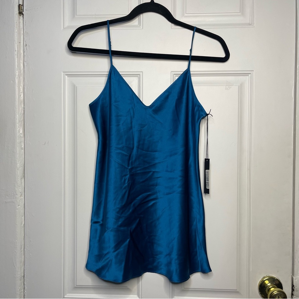 NWT Beautiful People Blue 100% Silk Camisole Size XS